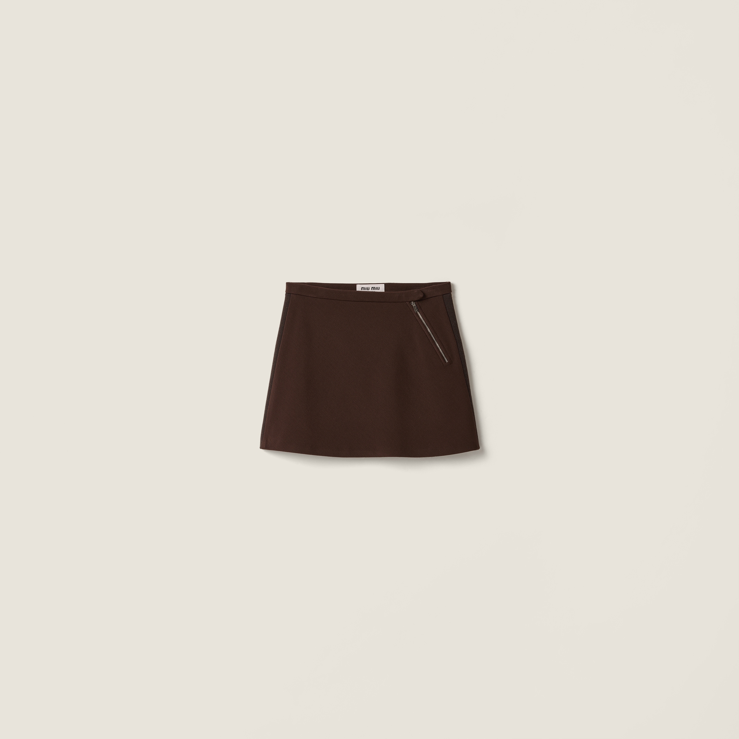 Military Green Pleated Tartan Miniskirt | Miu Miu
