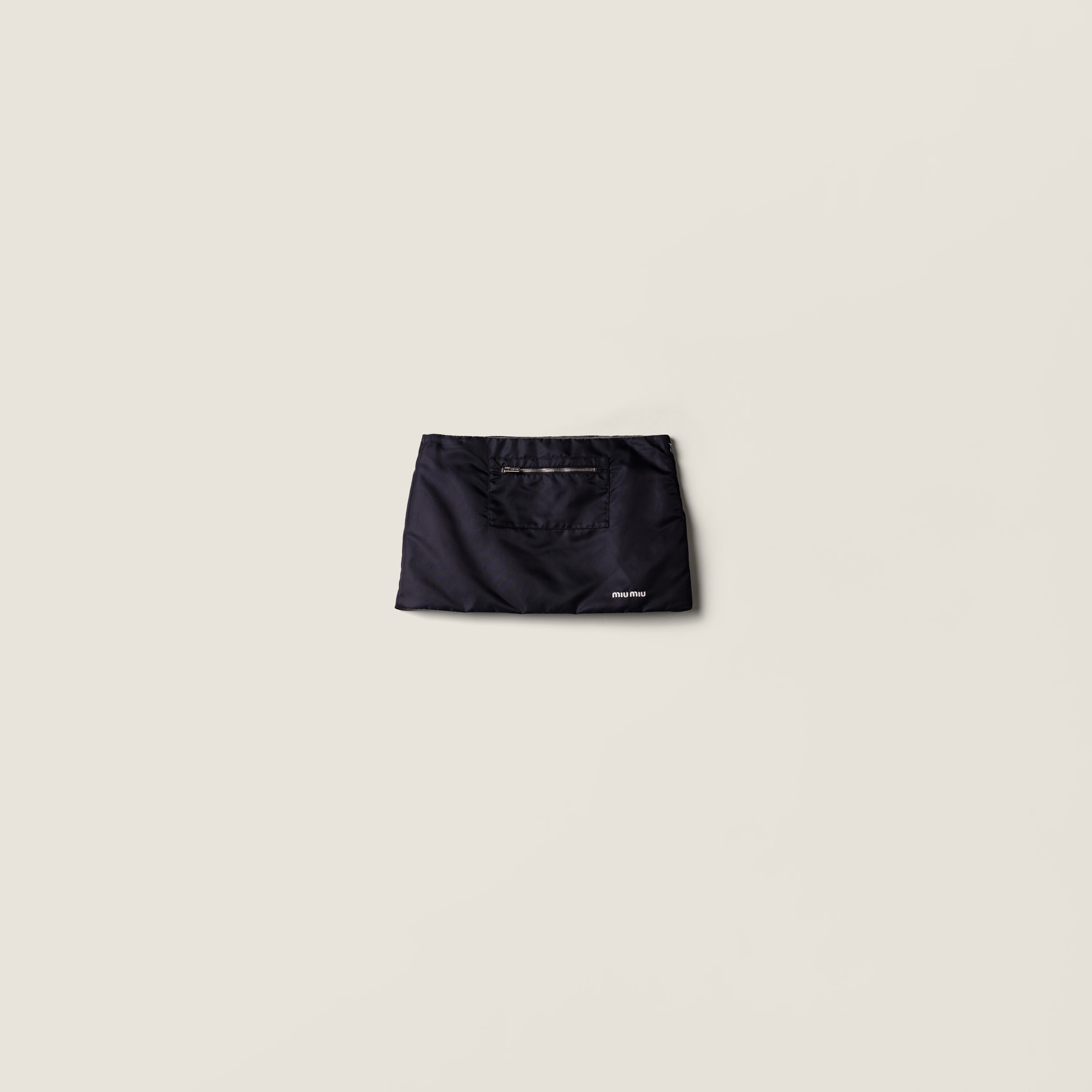 Miu Miu Technical Gazar And Fleece Skirt In Blue
