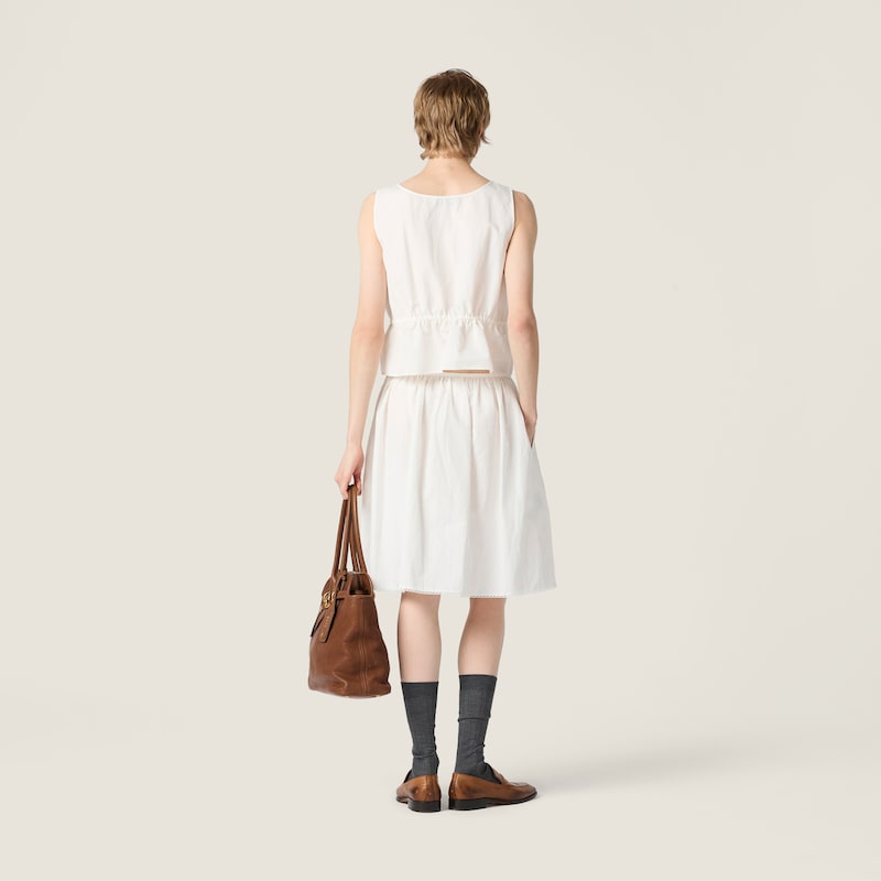 Slubbed poplin skirt