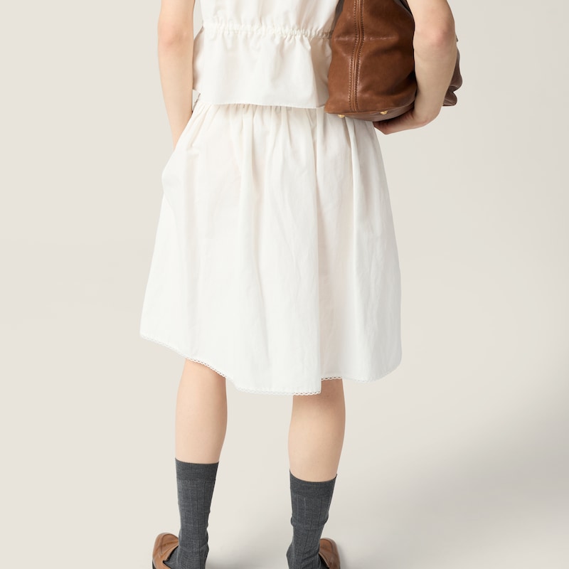 Slubbed poplin skirt