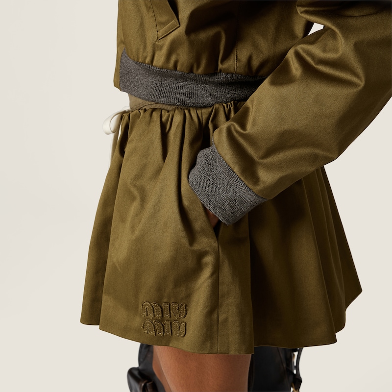 Minifalda en satén de algodón