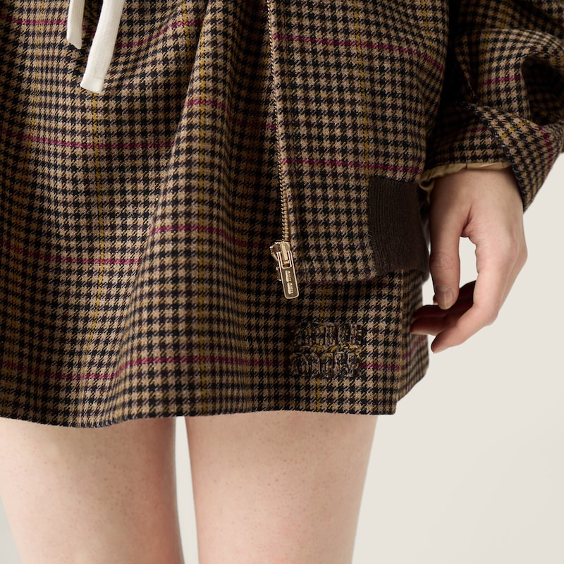 Houndstooth check miniskirt