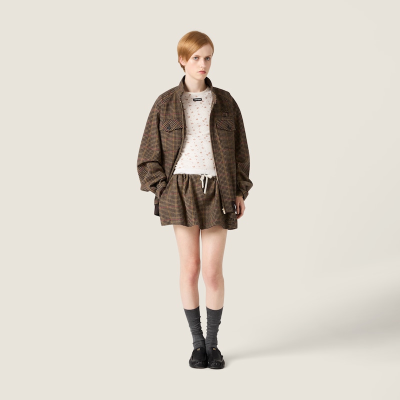 Houndstooth check miniskirt