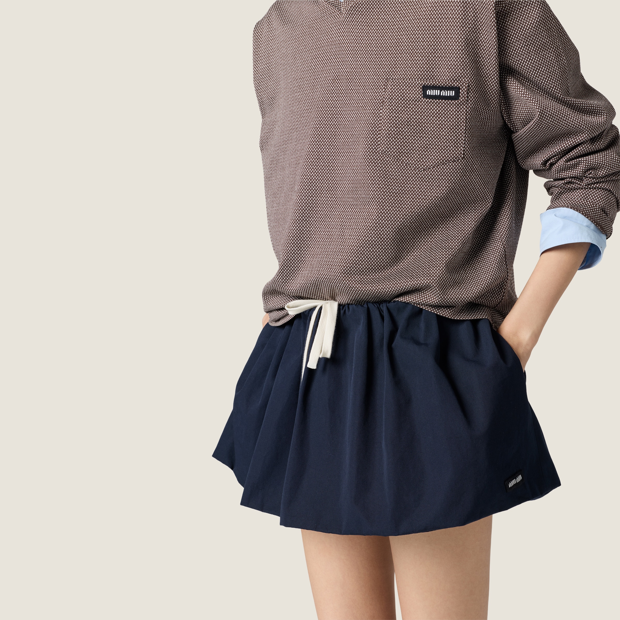 Poplin miniskirt - thumbnail 4