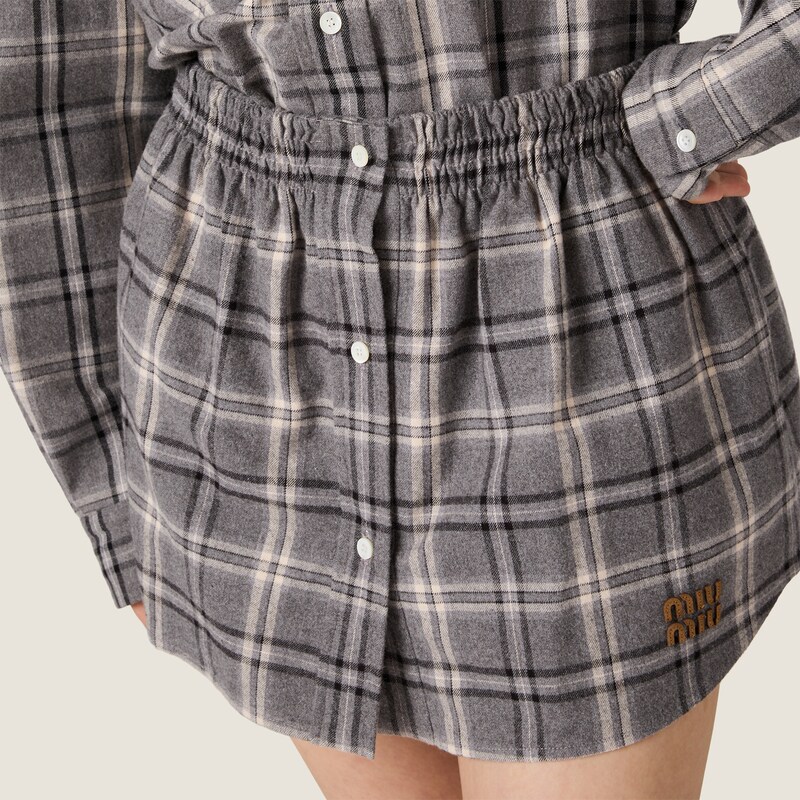Checked flannel miniskirt
