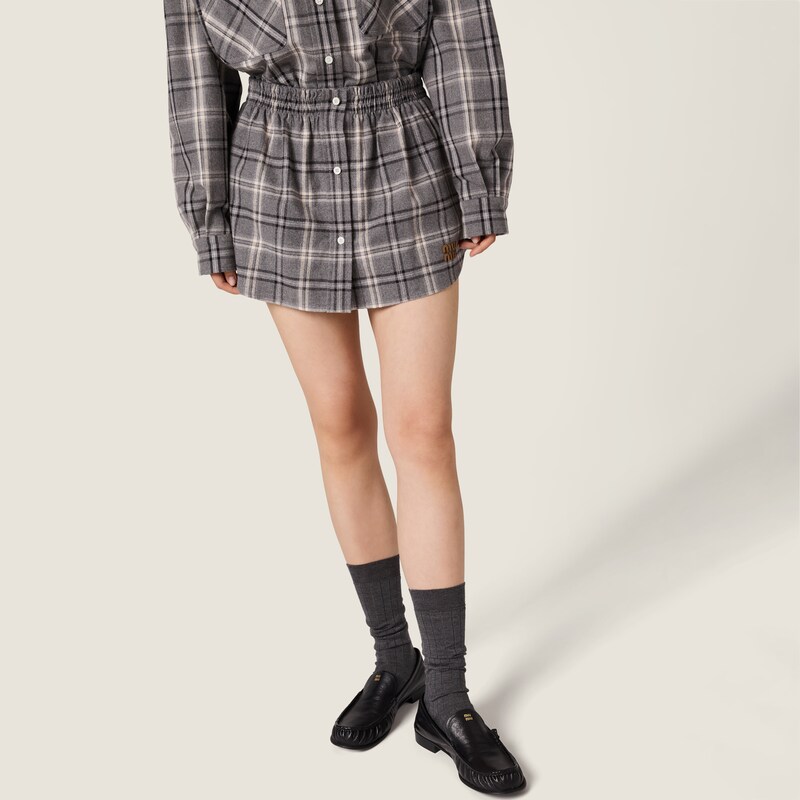 Checked flannel miniskirt
