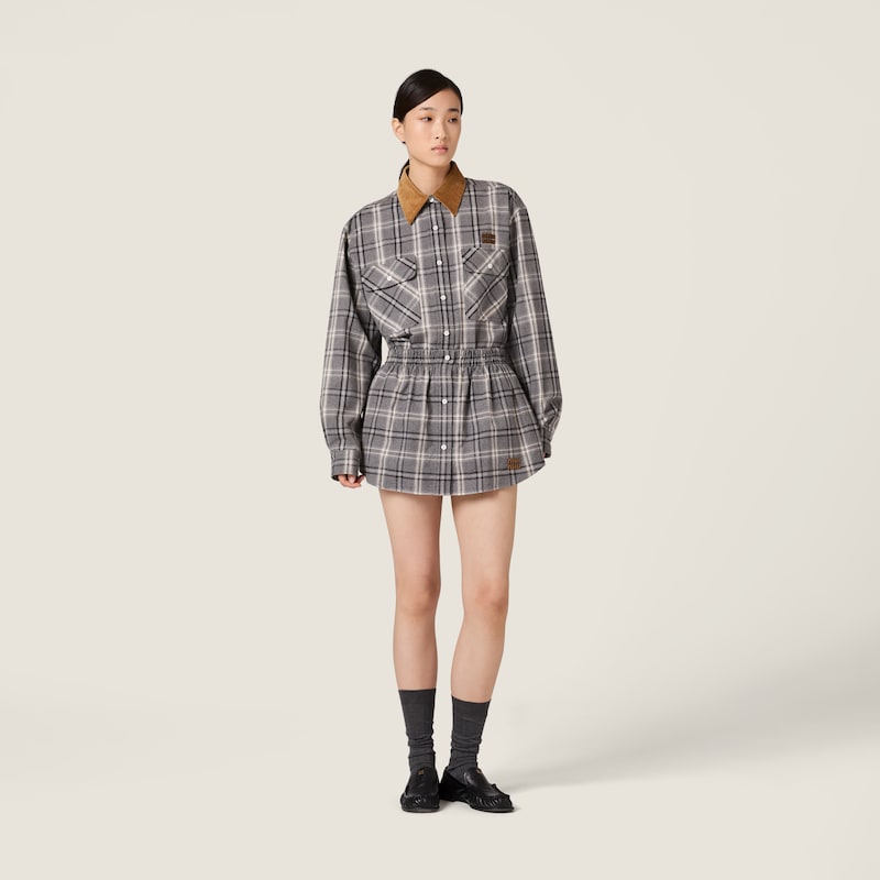 Checked flannel miniskirt