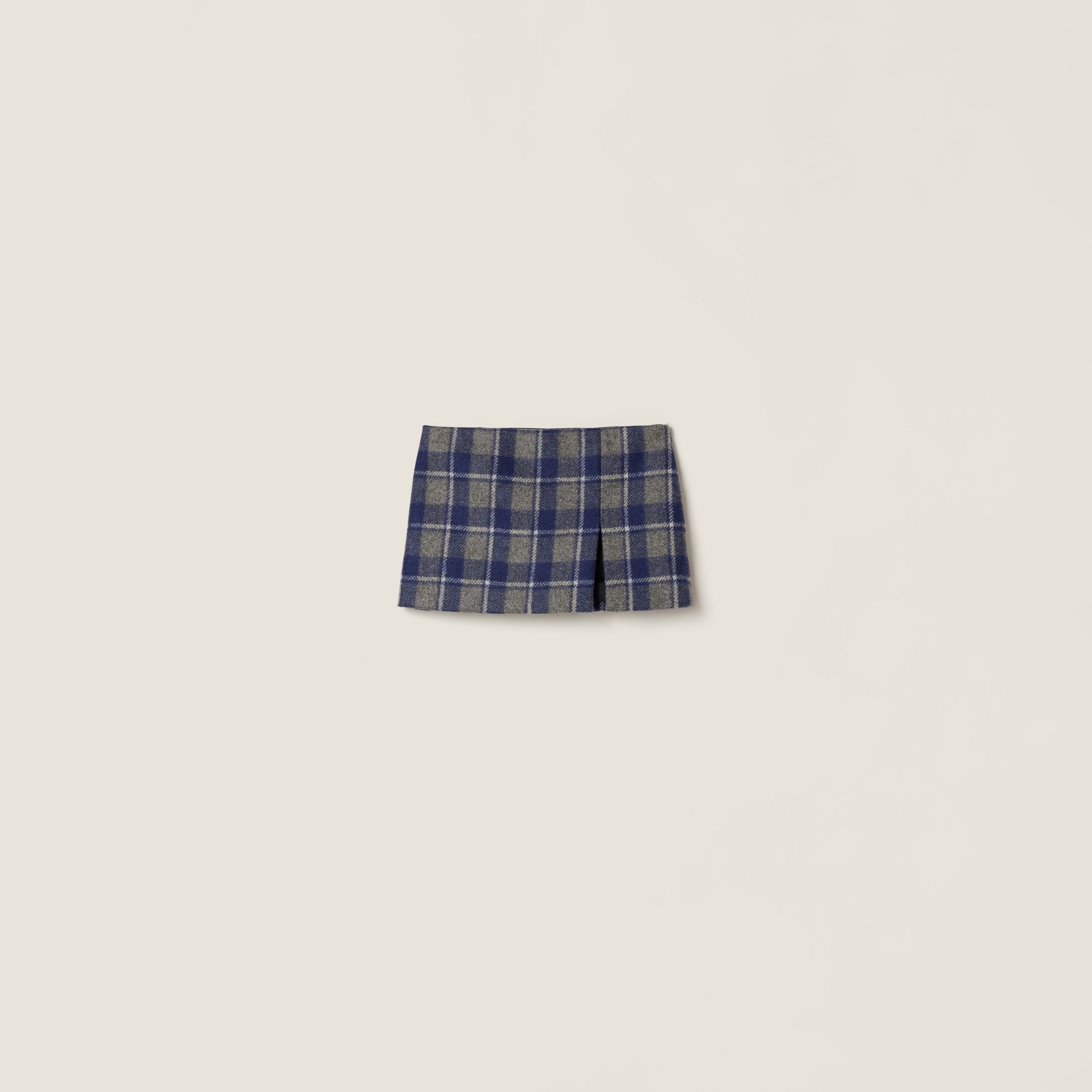 Miu Miu Checked Miniskirt In Blue