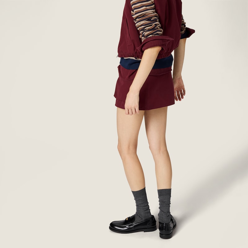 Washed poplin miniskirt