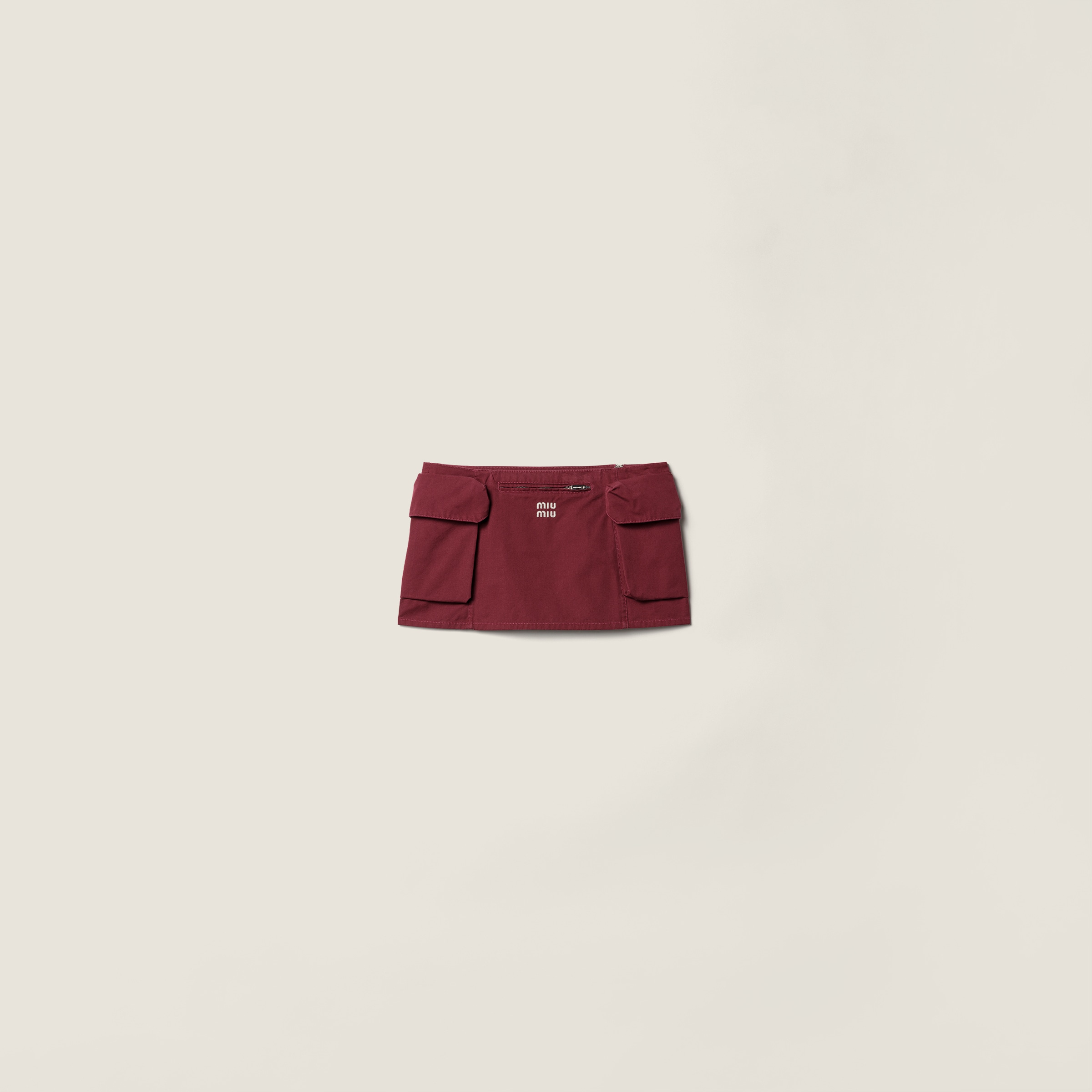 Washed poplin miniskirt