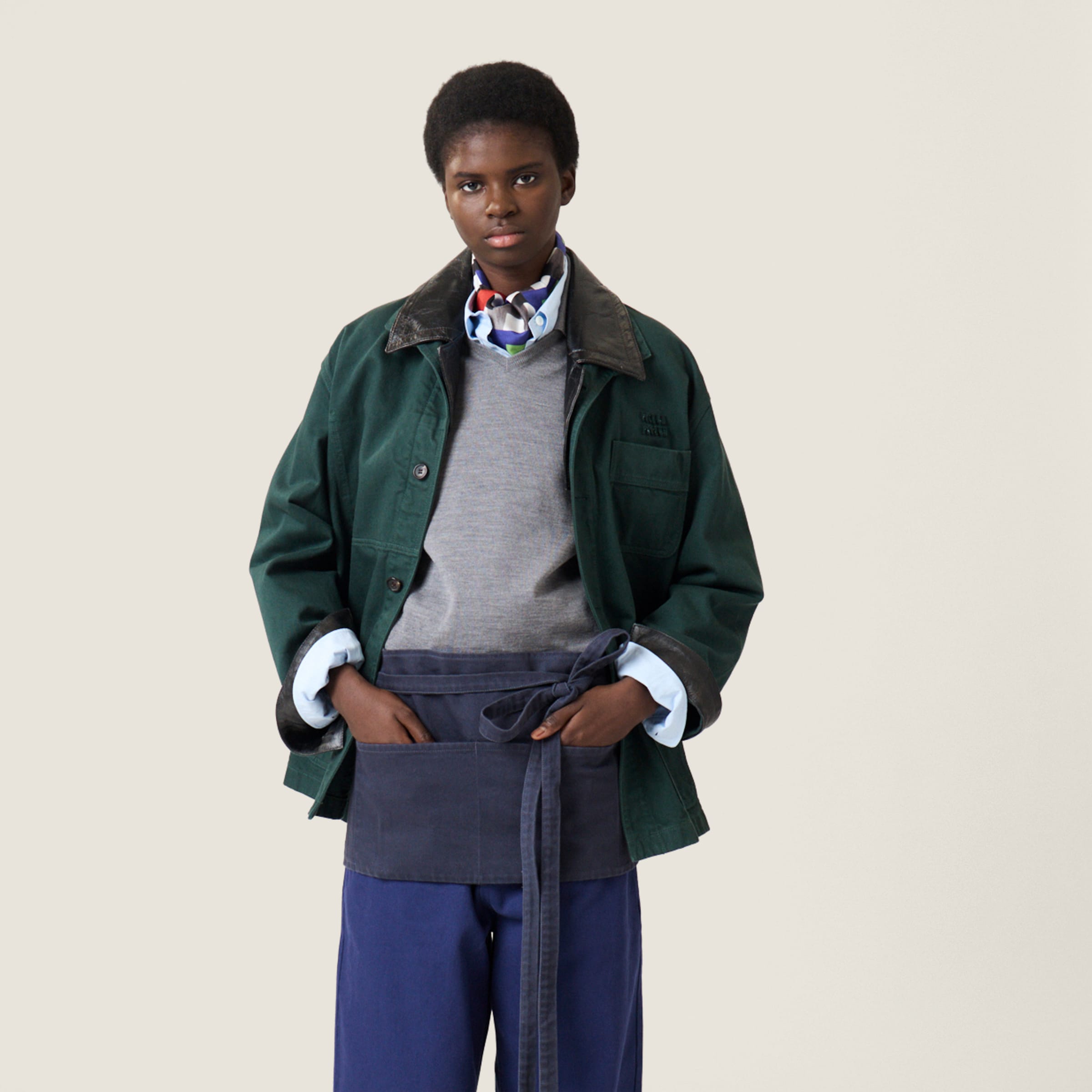 Hematite Garment-dyed Gabardine Miniskirt | Miu Miu - United States
