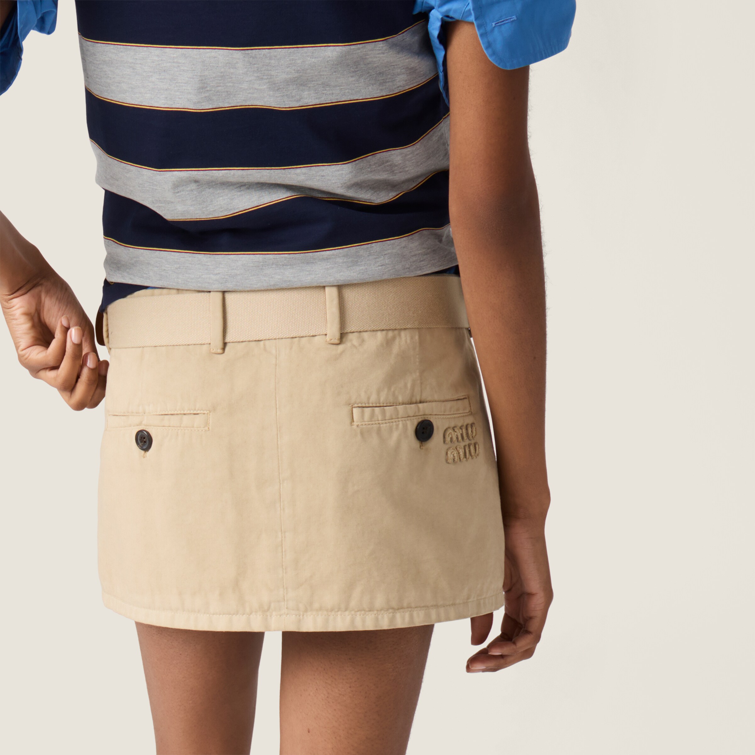 Anuans ウールギャバジンミニスカート ベージュanuans（アニュアンス