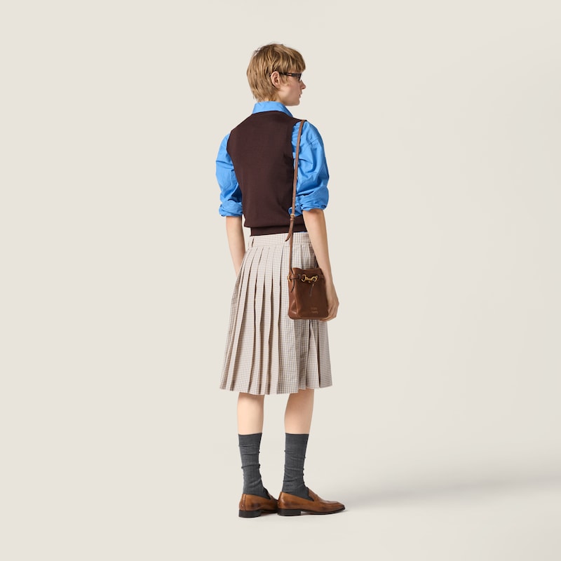 Checked technical fabric skirt