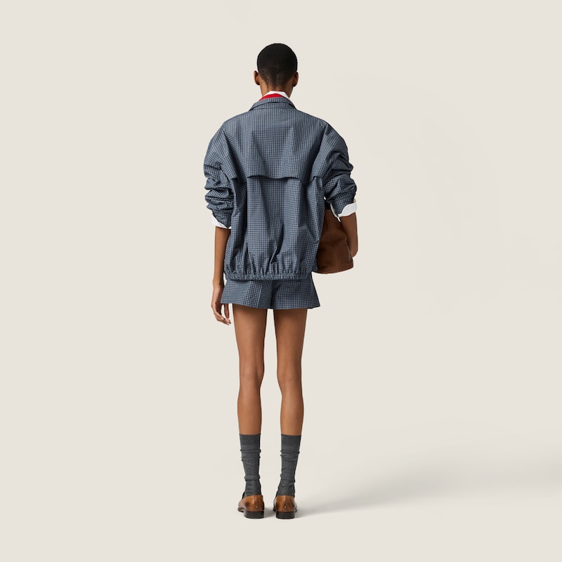 Checked technical fabric mini skort