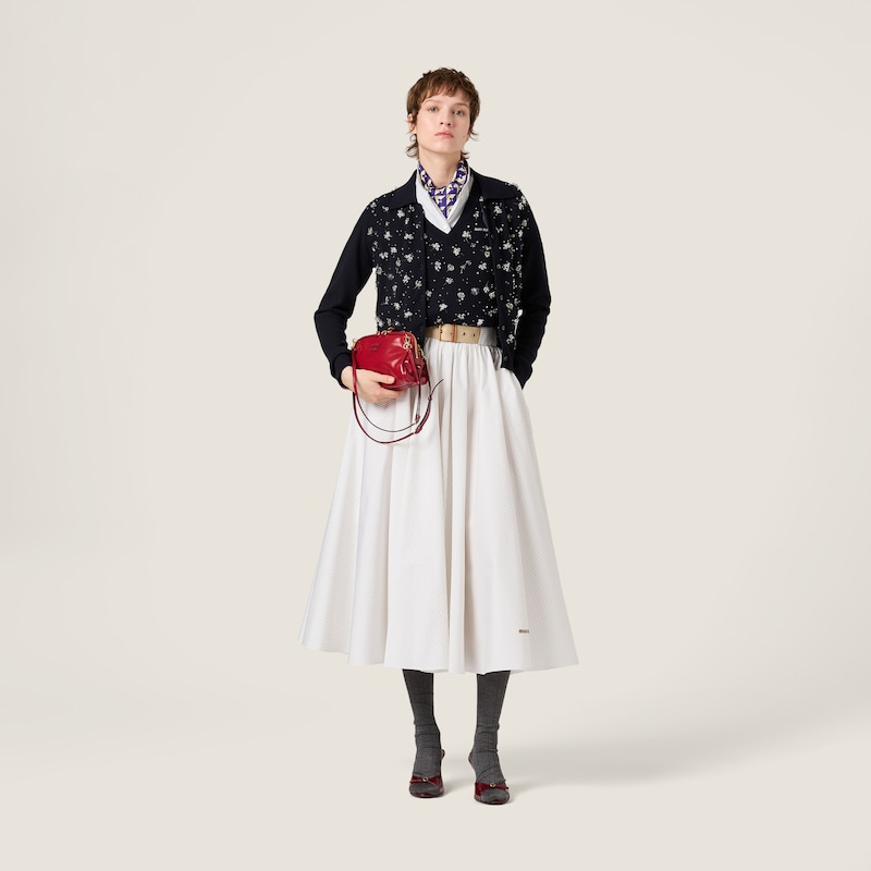 Pinstriped midi-skirt