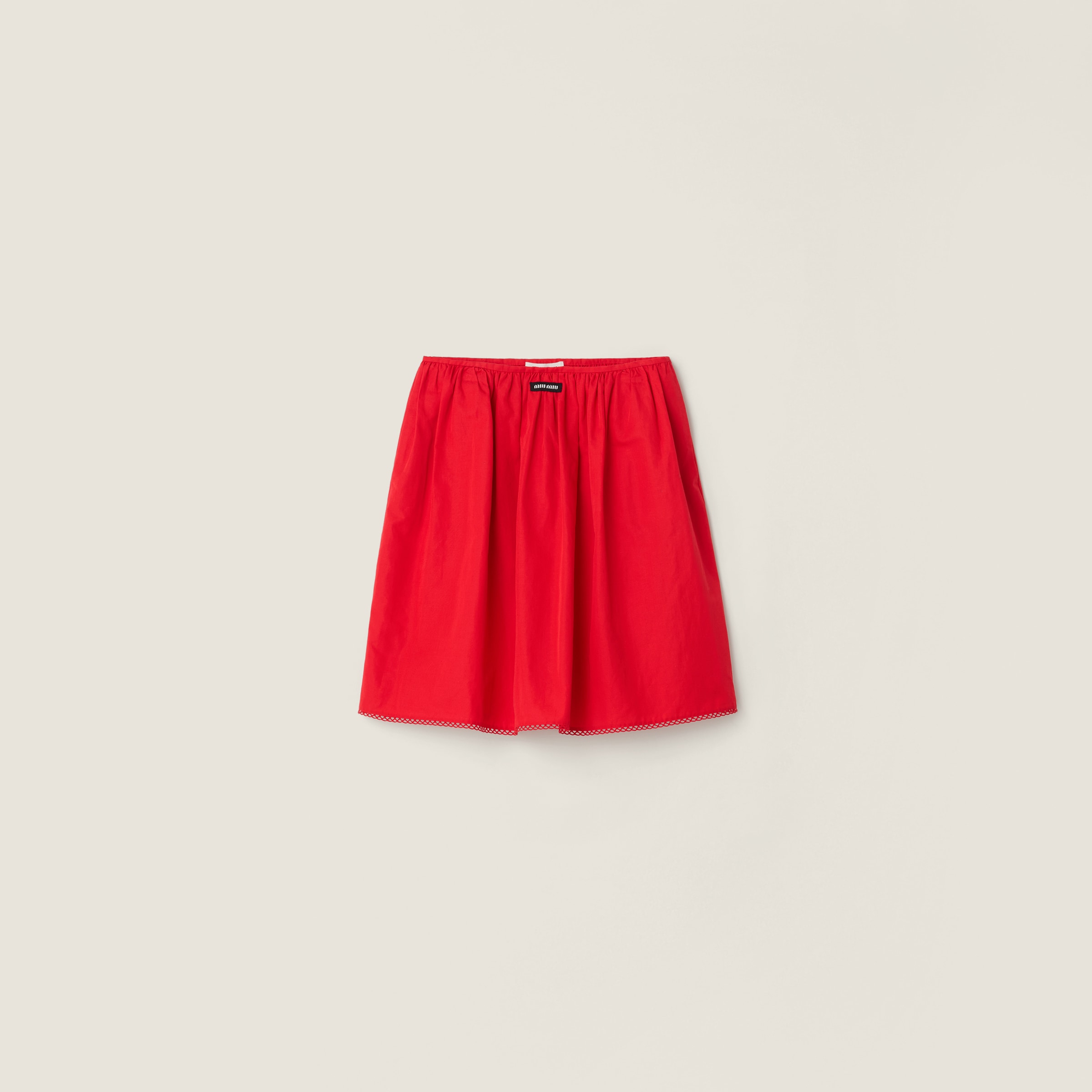 Slubbed poplin skirt