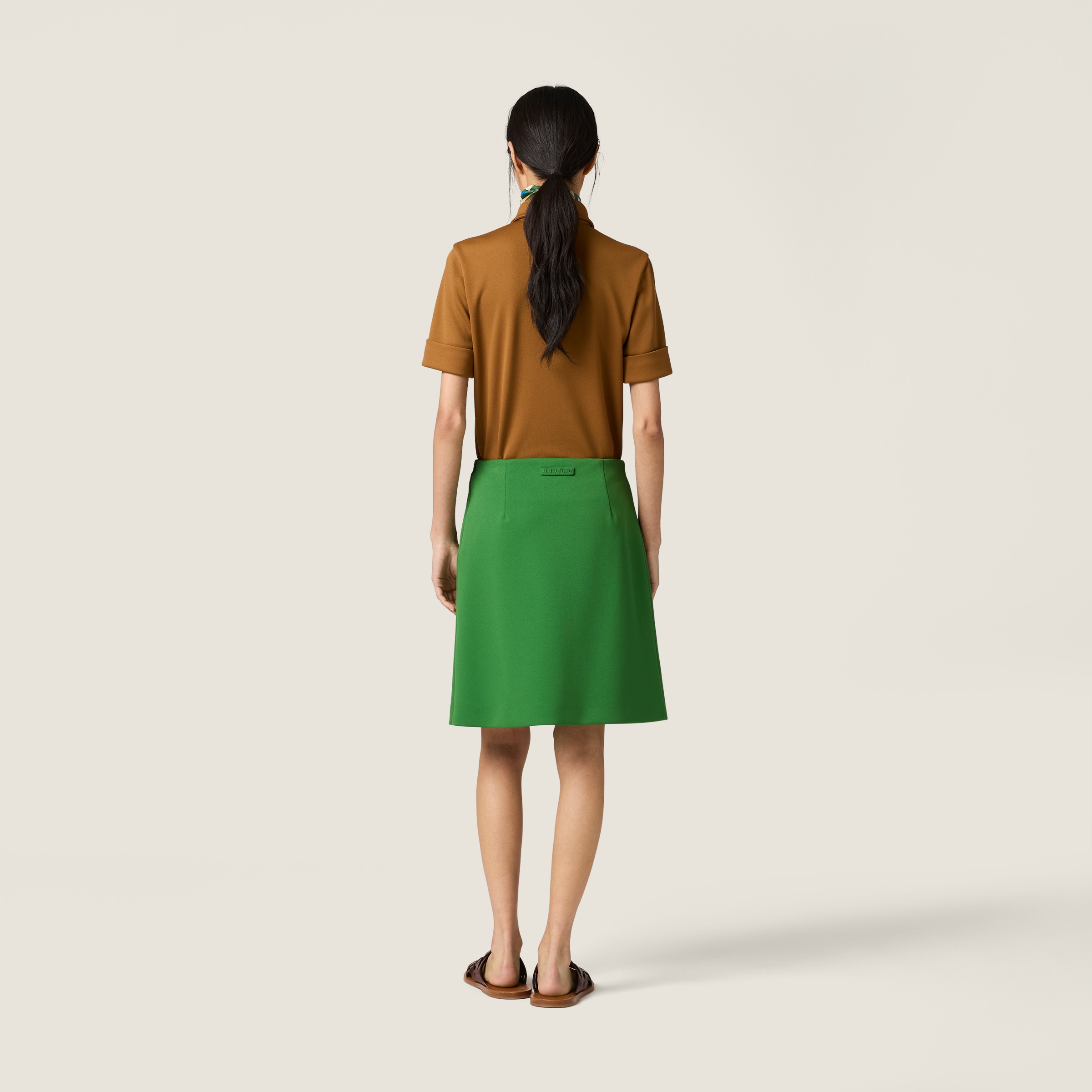 Green Technical Jersey Skirt | Miu Miu