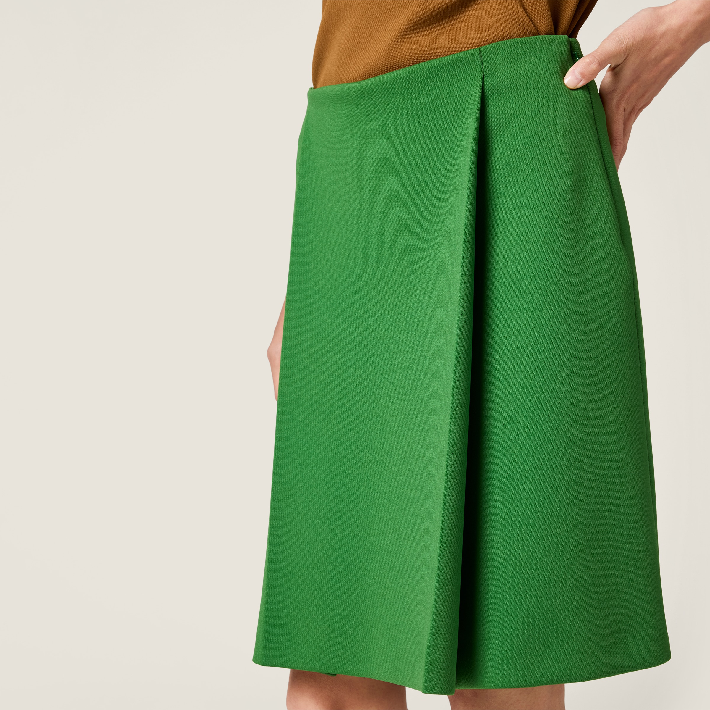 Green Technical Jersey Skirt | Miu Miu