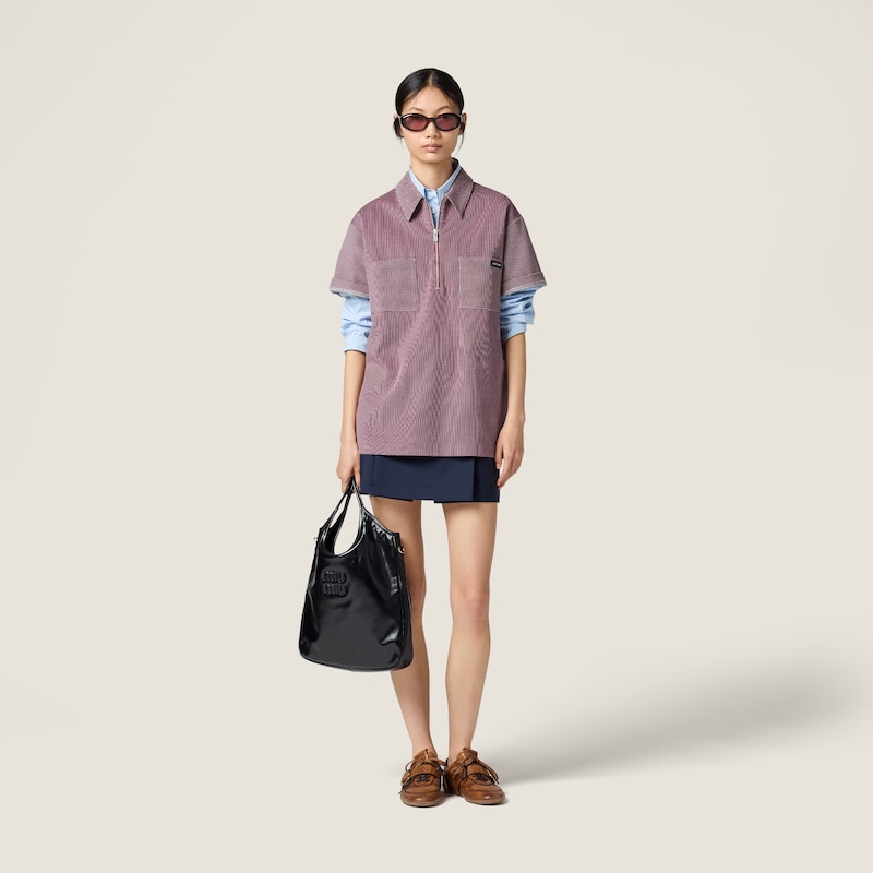 Mini-jupe en mohair kid