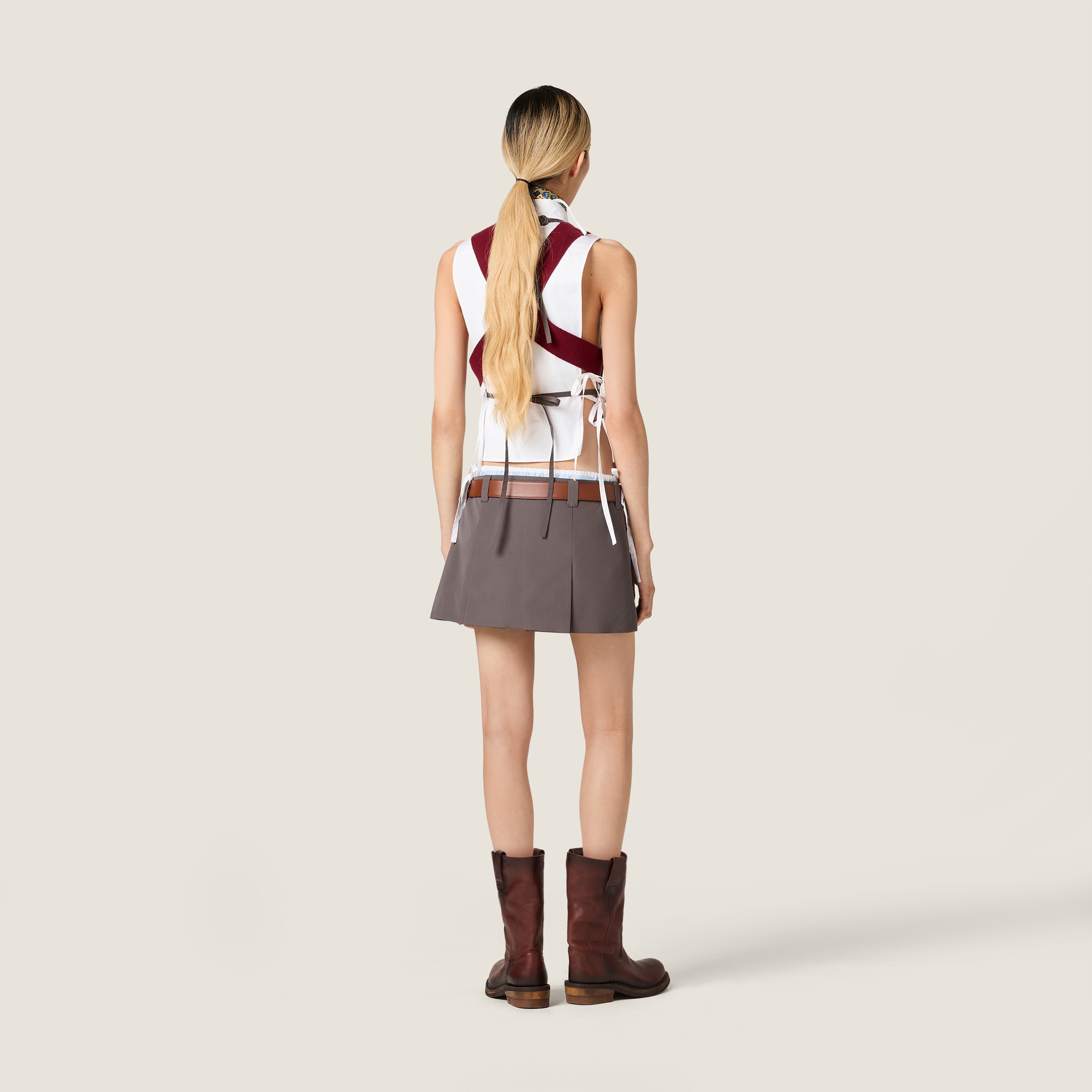 Poplin miniskirt - thumbnail 3