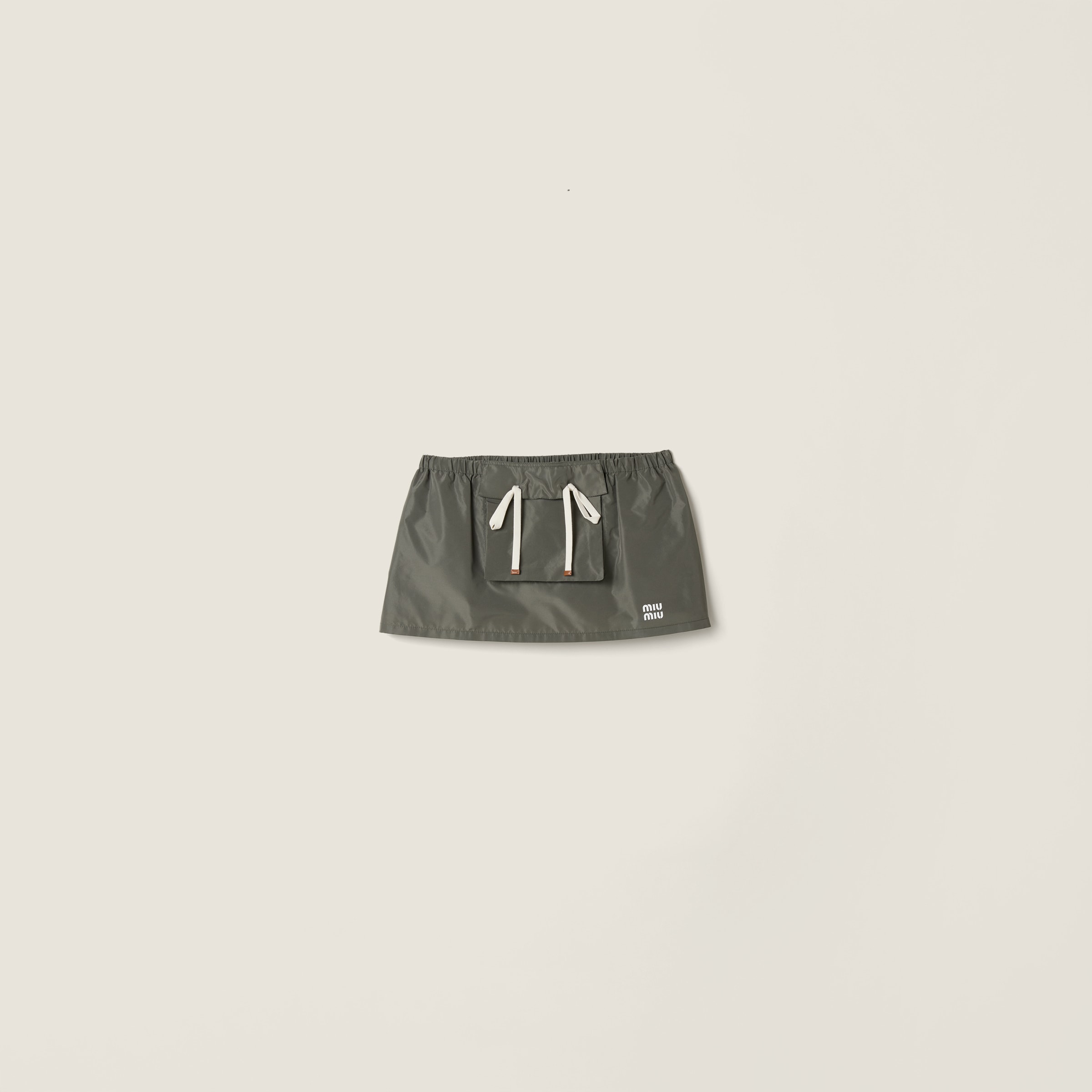 Forest Green Technical Fabric Miniskirt | Miu Miu - United States Forest Green Technical Fabric Miniskirt | Miu Miu - United States