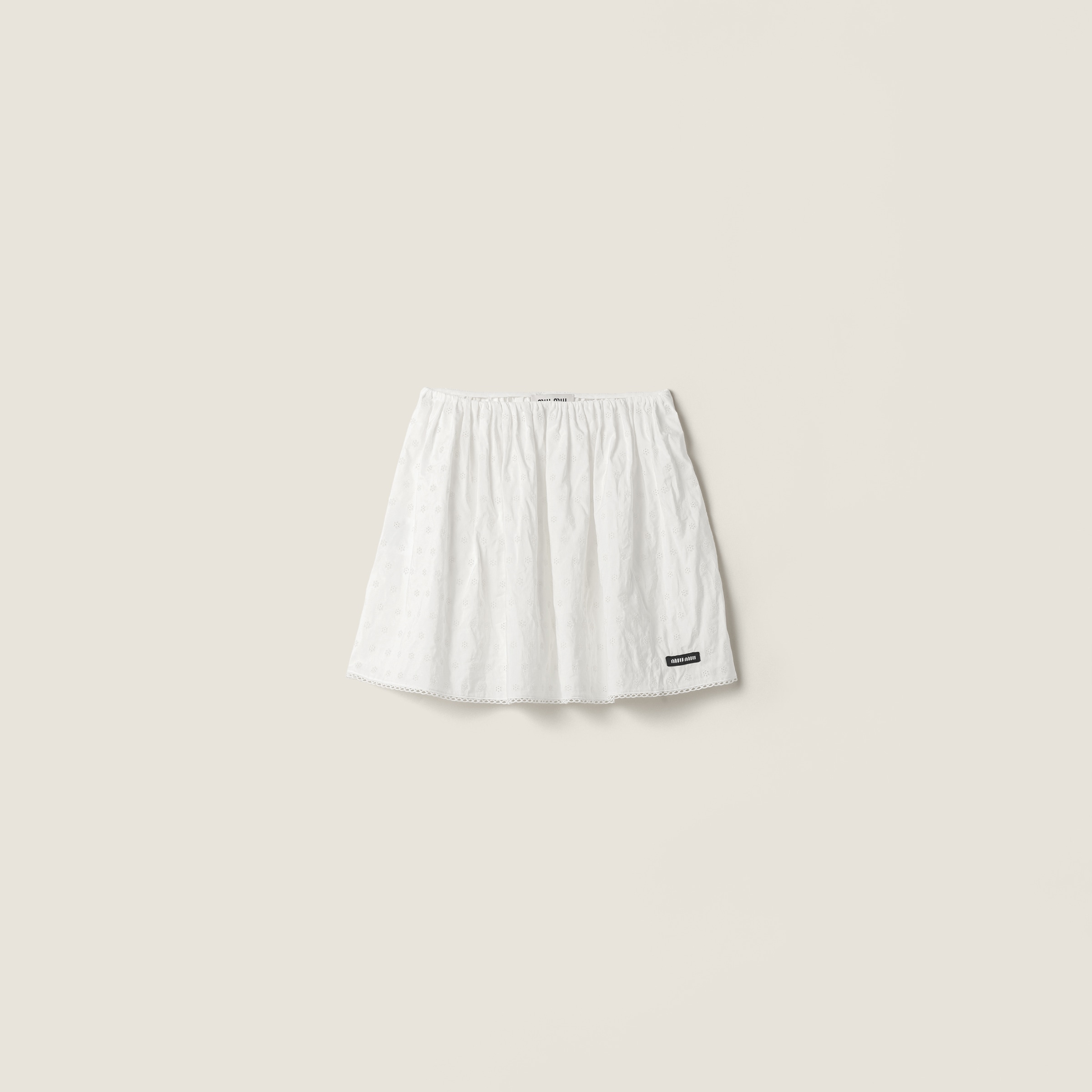 Slubbed eyelet poplin skirt from Miu Miu - $2,050