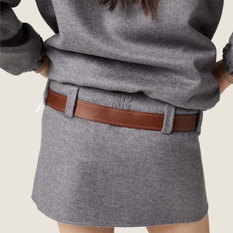 Double cashmere and wool miniskirt