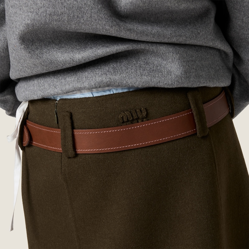 Double cashmere and wool skirt