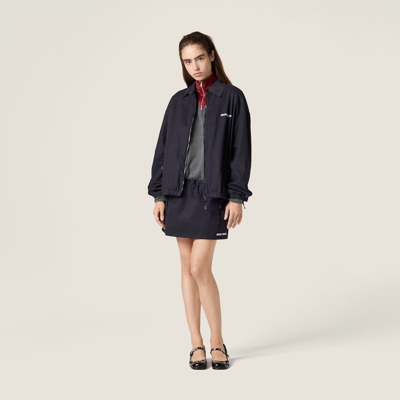 Washed gabardine miniskirt