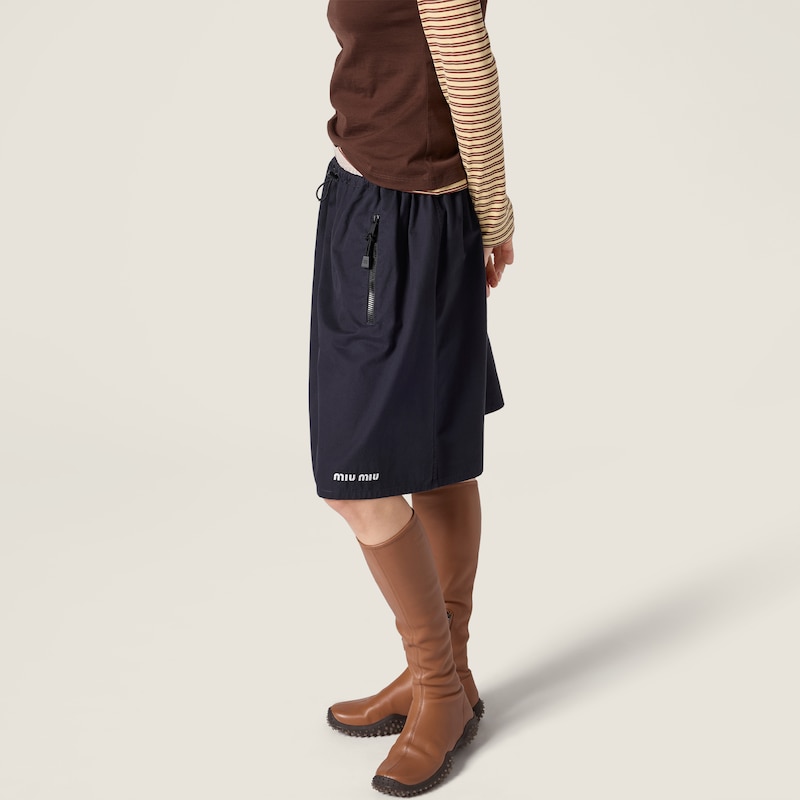 Rock aus gewaschener Gabardine