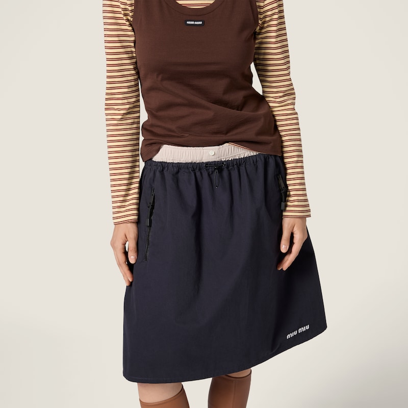 Rock aus gewaschener Gabardine