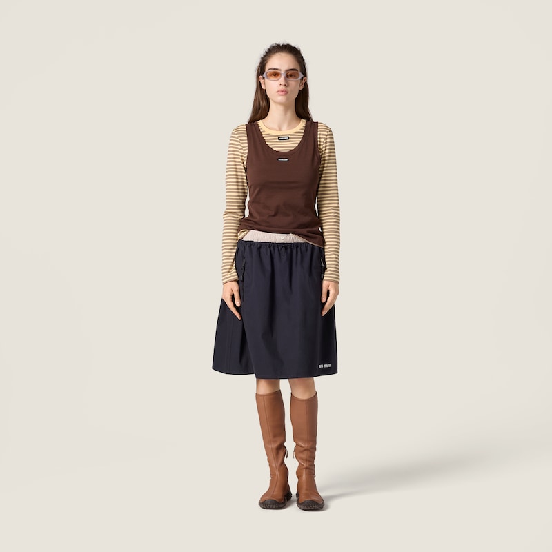 Rock aus gewaschener Gabardine