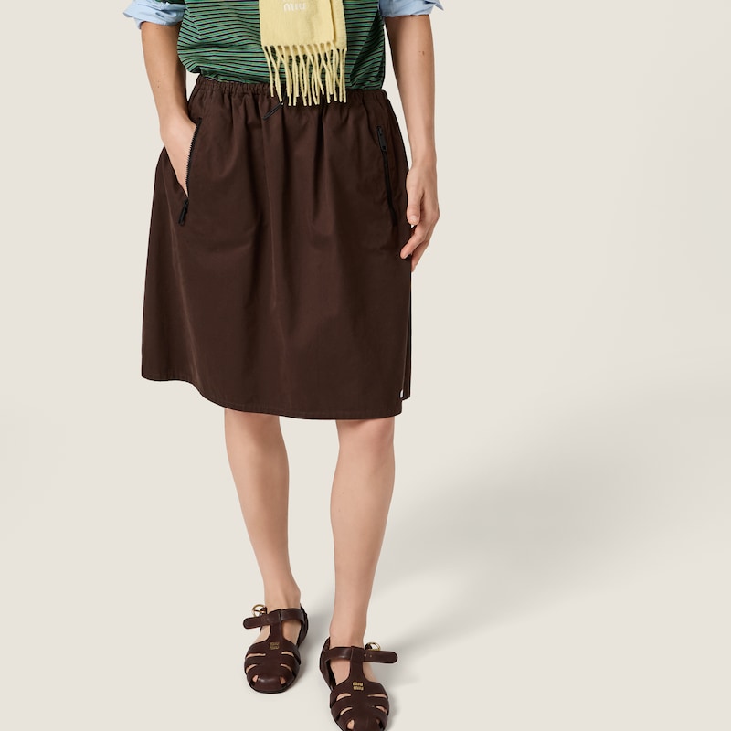 Falda de gabardina lavada