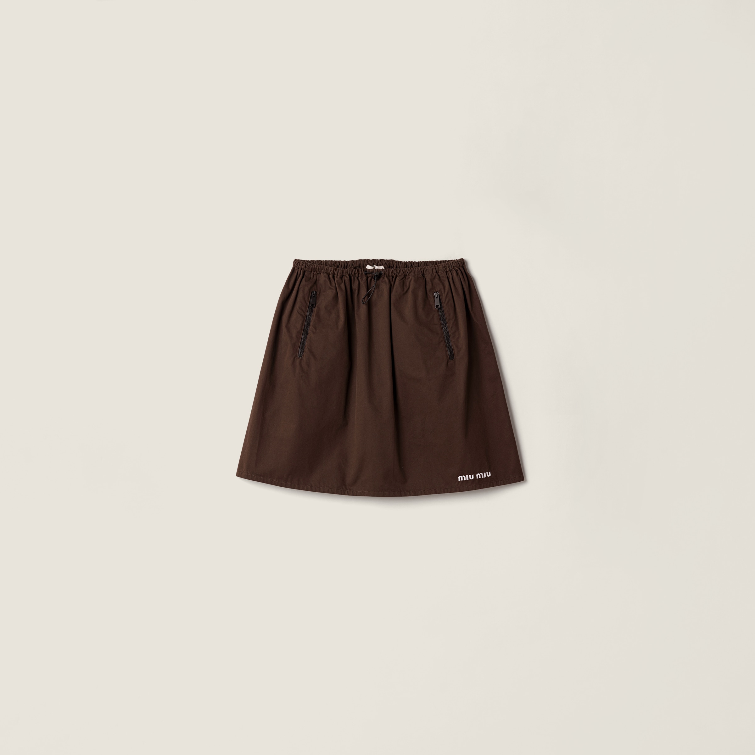 Ebony Washed Gabardine Skirt | Miu Miu - United States