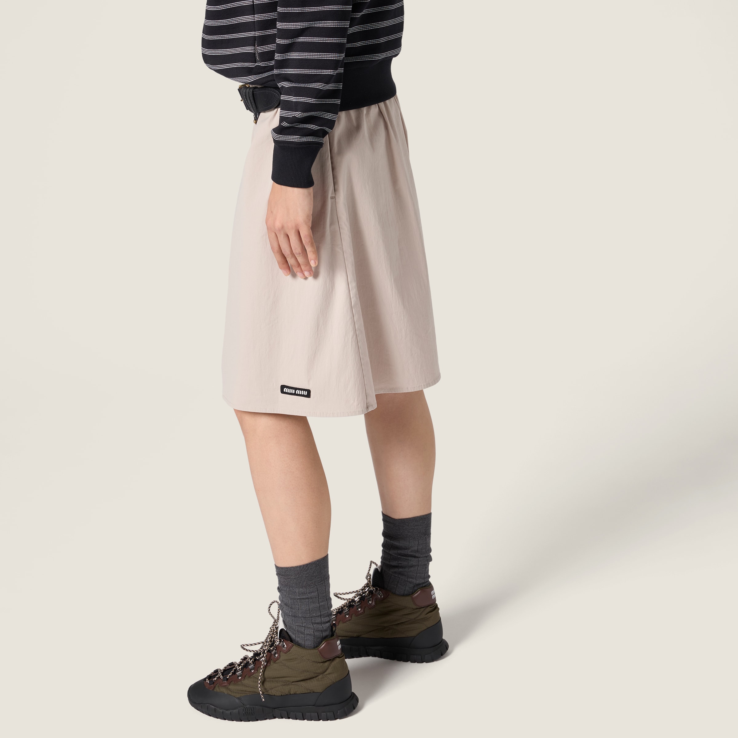 Stretch poplin skirt - thumbnail 4