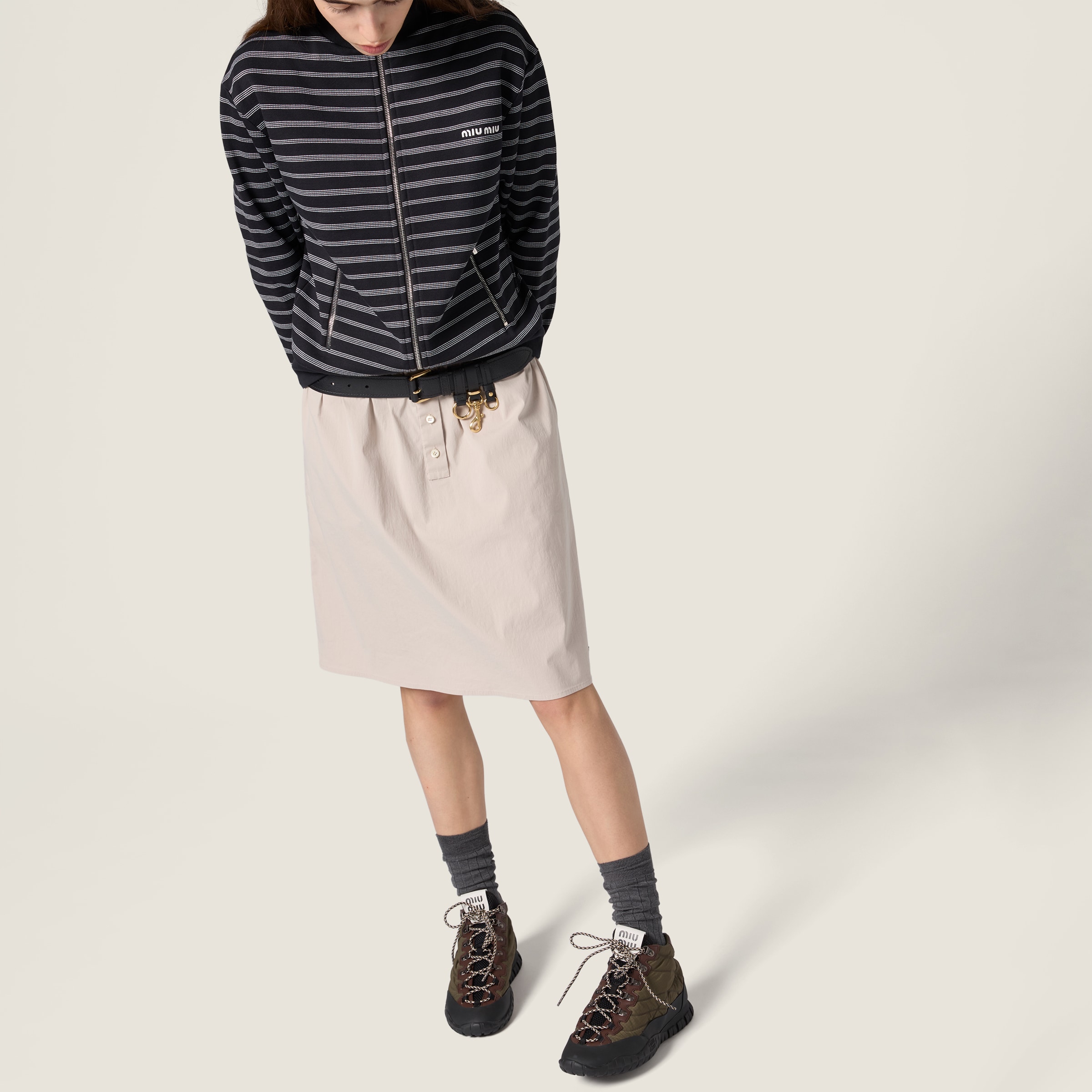 Stretch poplin skirt - thumbnail 5
