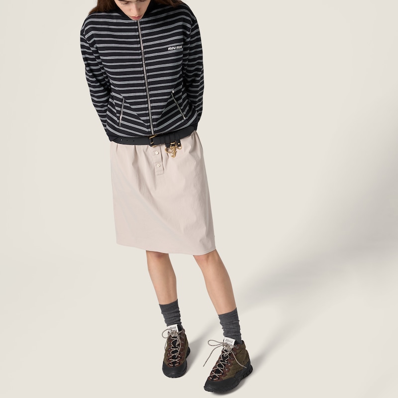 Stretch poplin skirt