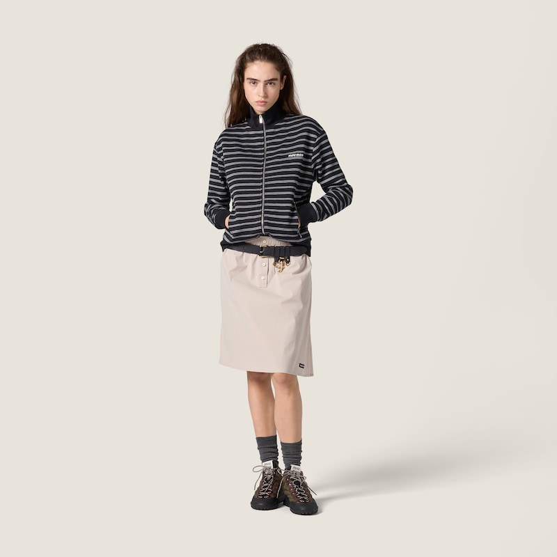 Stretch poplin skirt