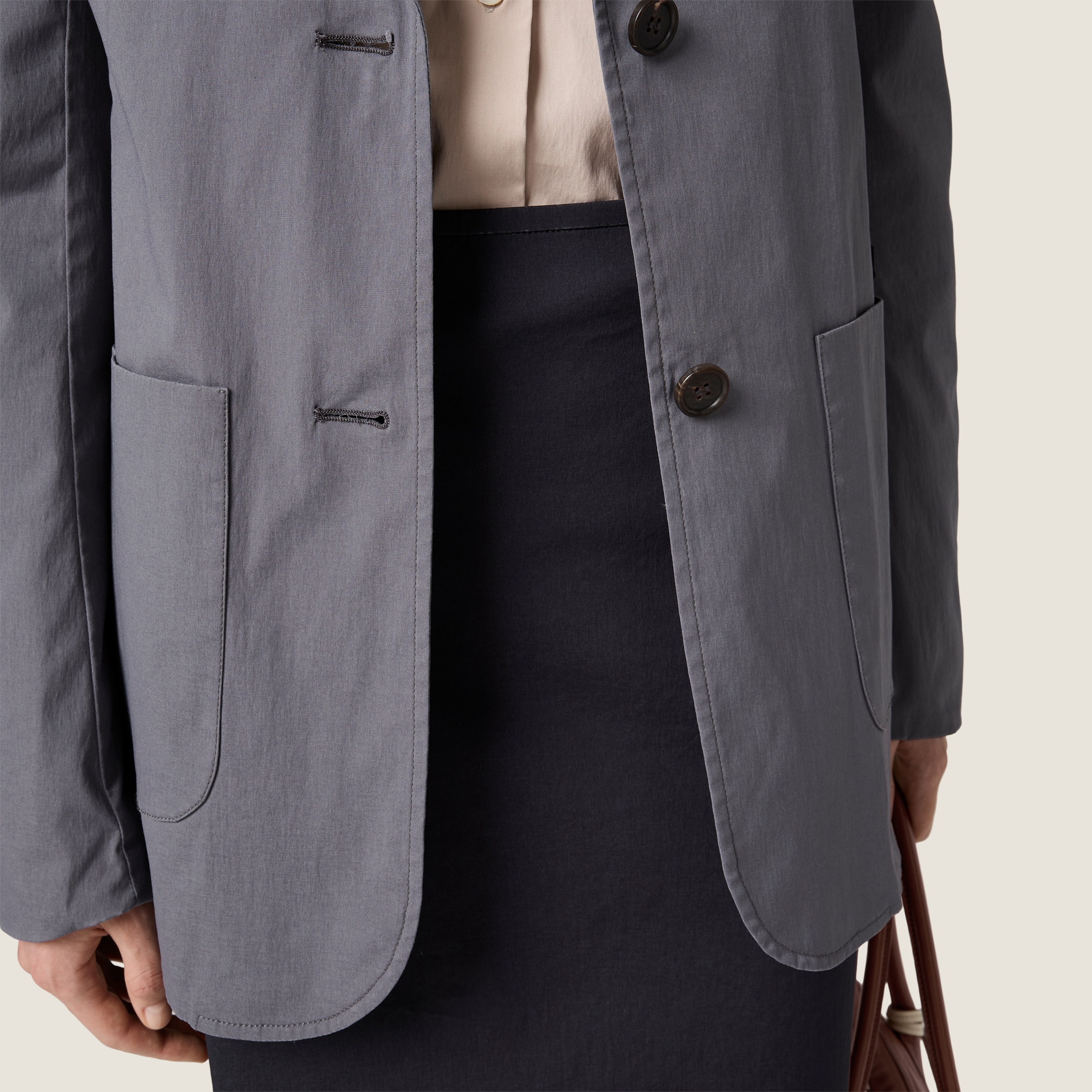 Stretch poplin skirt - thumbnail 5