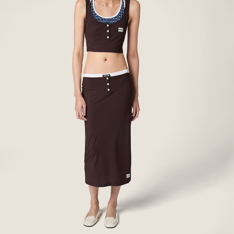 Stretch jersey skirt