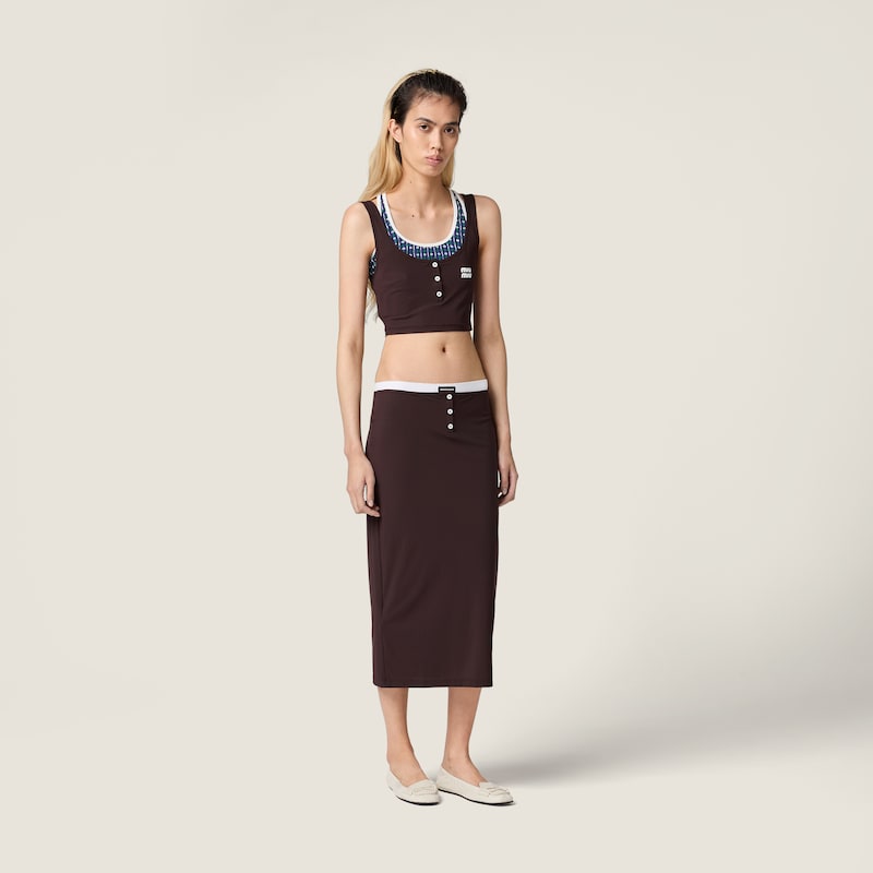 Stretch jersey skirt