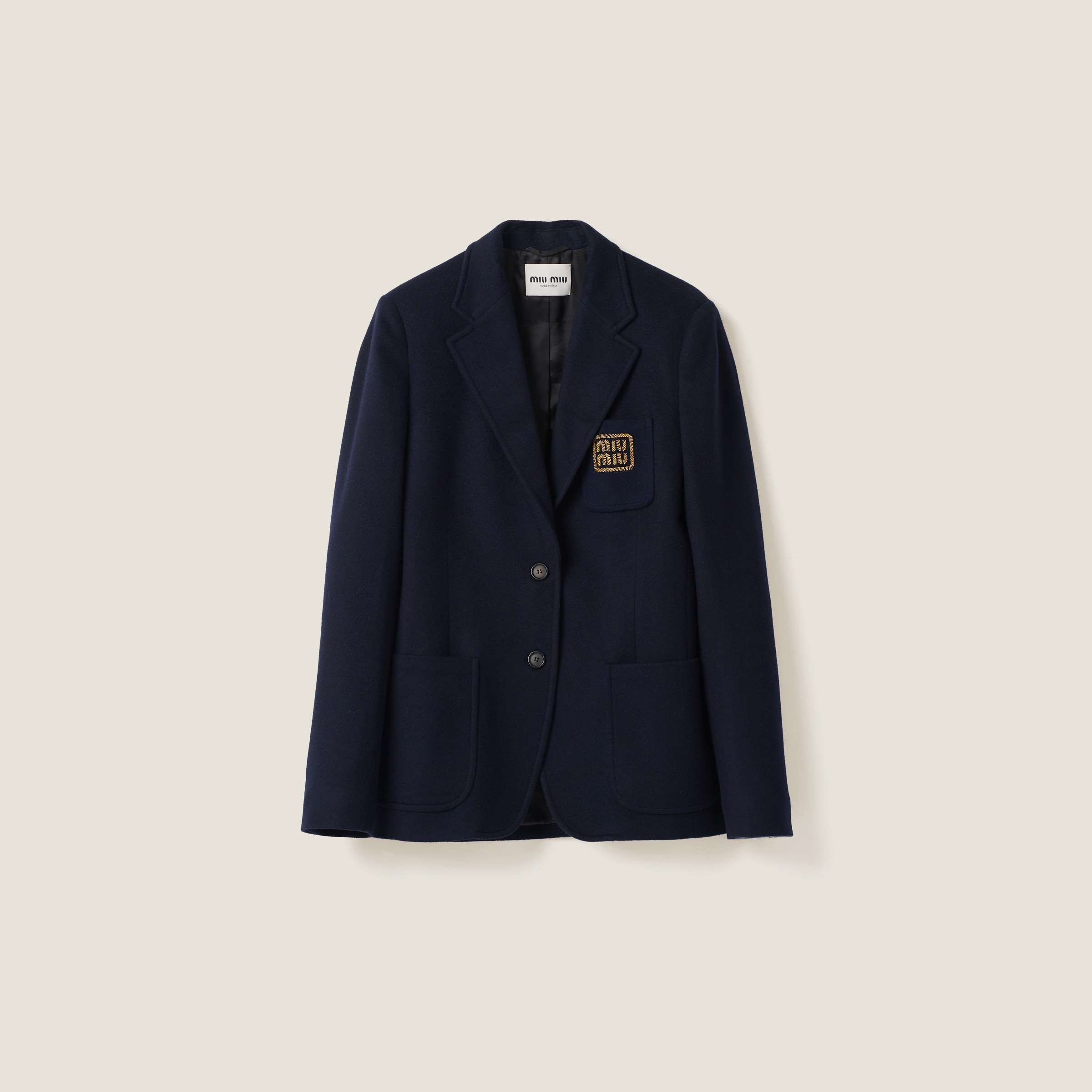 福袋特集 2024 Navy Miu Miu | Jacket Velour Single-breasted ジャケット・アウター