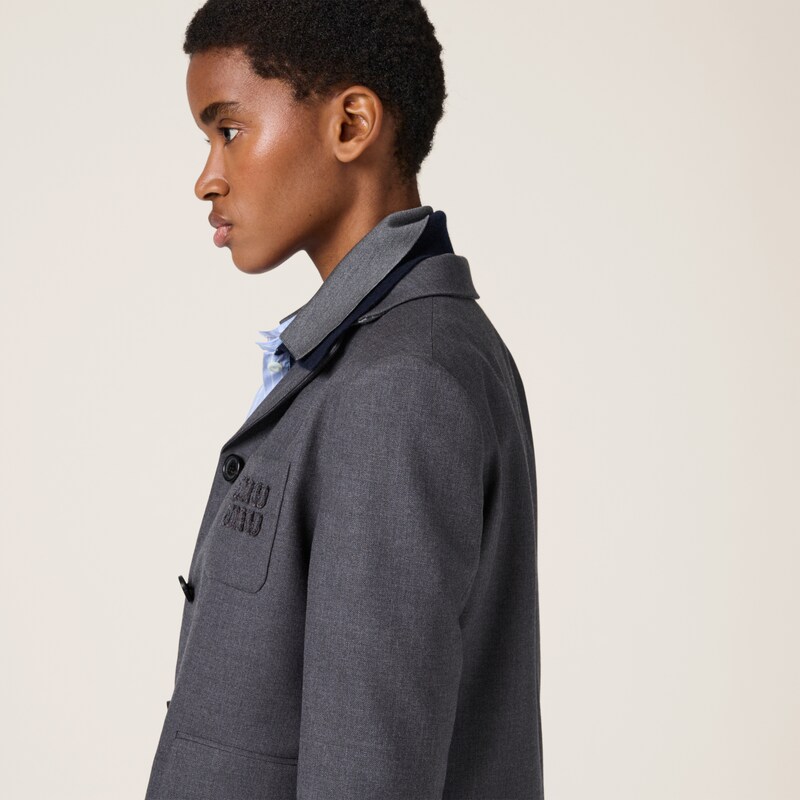 싱글브레스트 크롭 개버딘 재킷