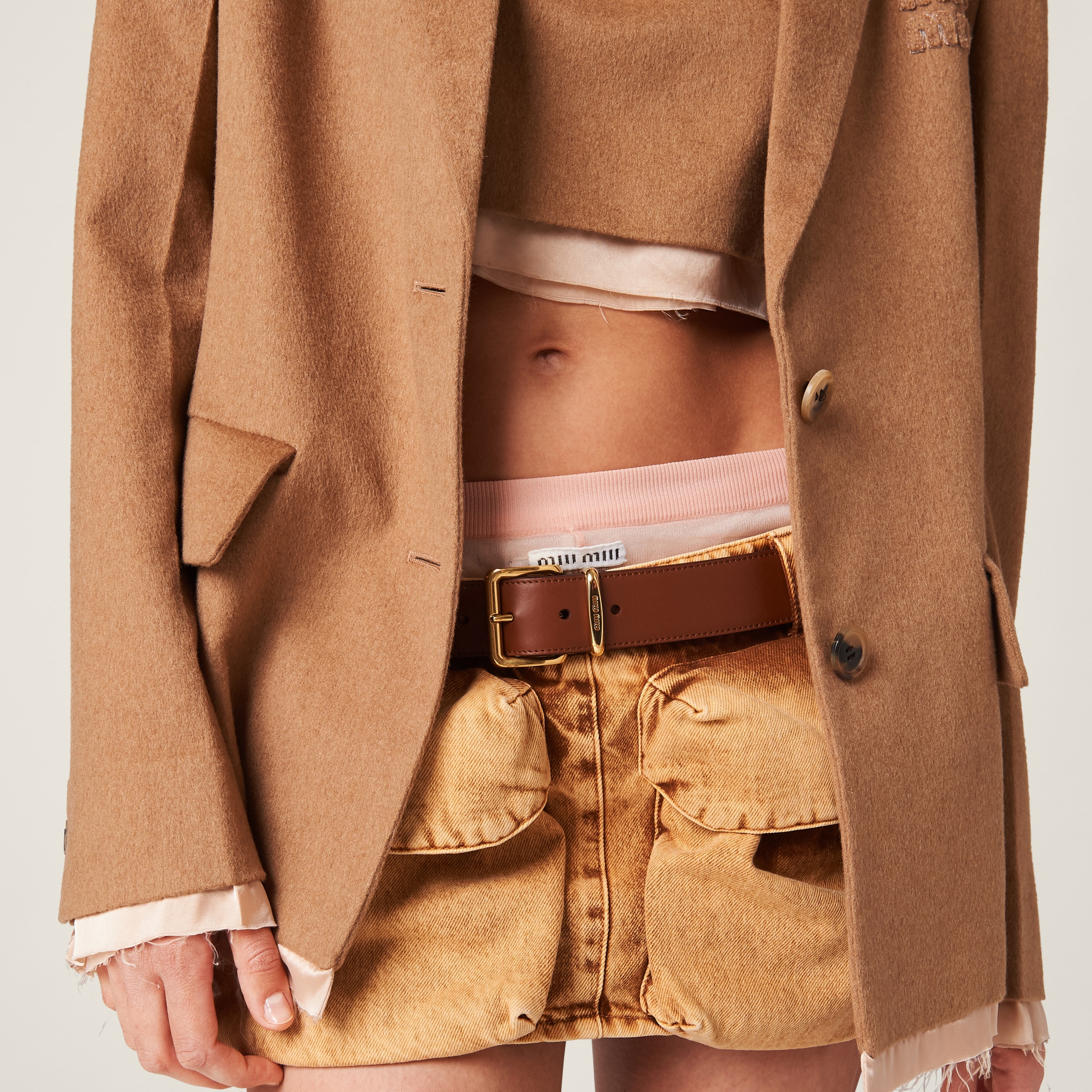 Miu miu camel coat store