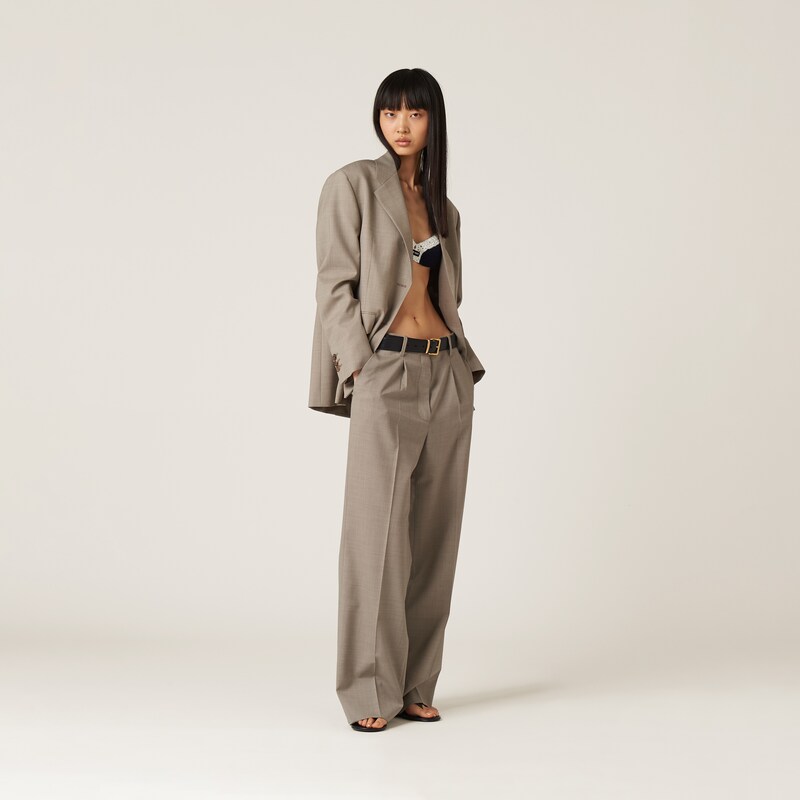MIUMIU PLAID HOODED JACKET 228063