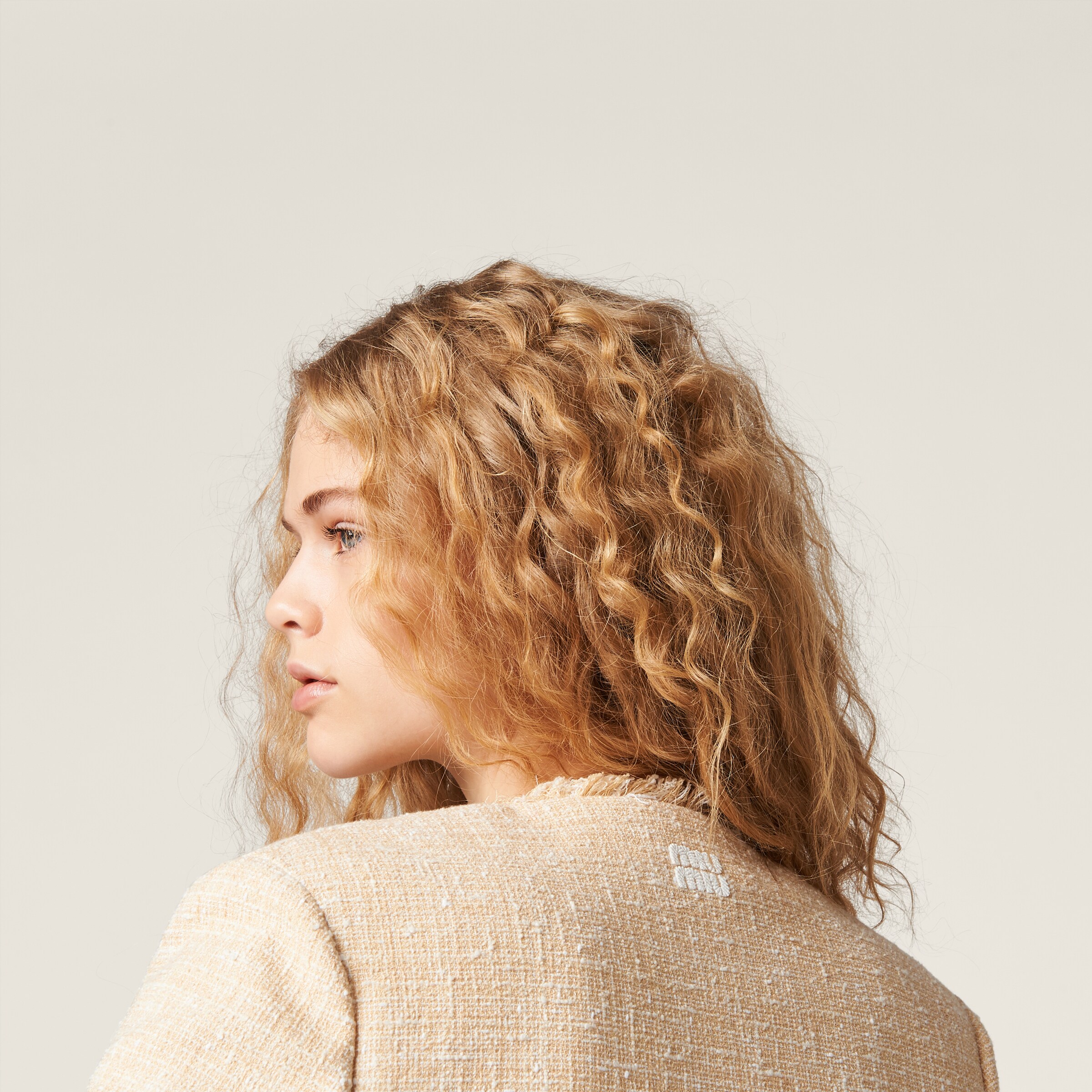 ジャケット MiuMiu | Single-breasted tweed jacket Miu Miu single-breasted Tweed Jacket | Neutrals | FARFETCH PT