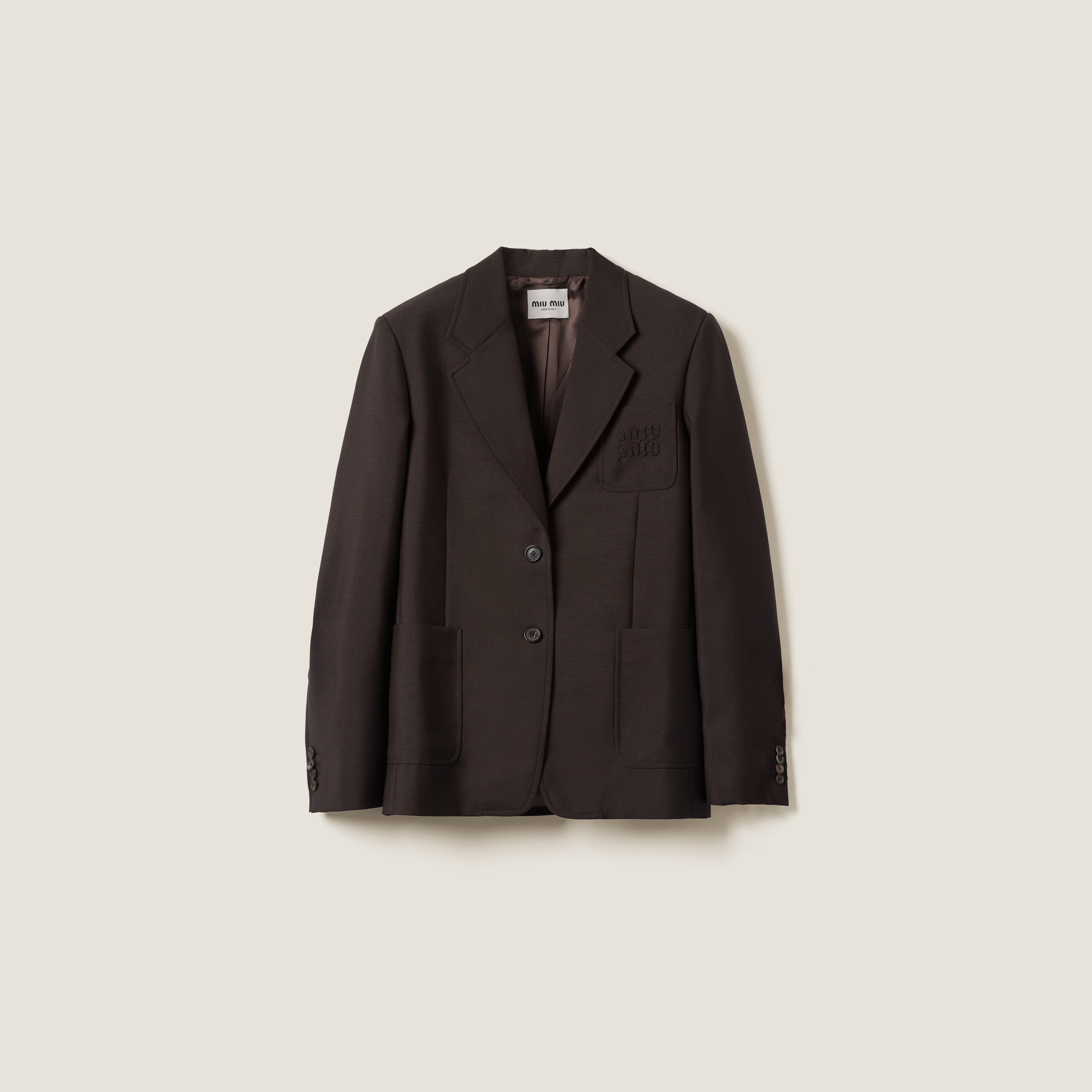 Ebony Single-breasted Mohair Jacket | Miu Miu Ebony Single-breasted Mohair Jacket | Miu Miu