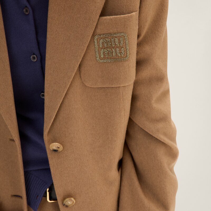 Single-breasted camel-hair jacket