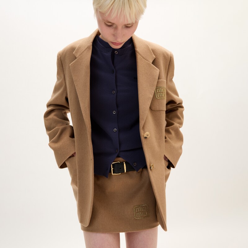 Single-breasted camel-hair jacket