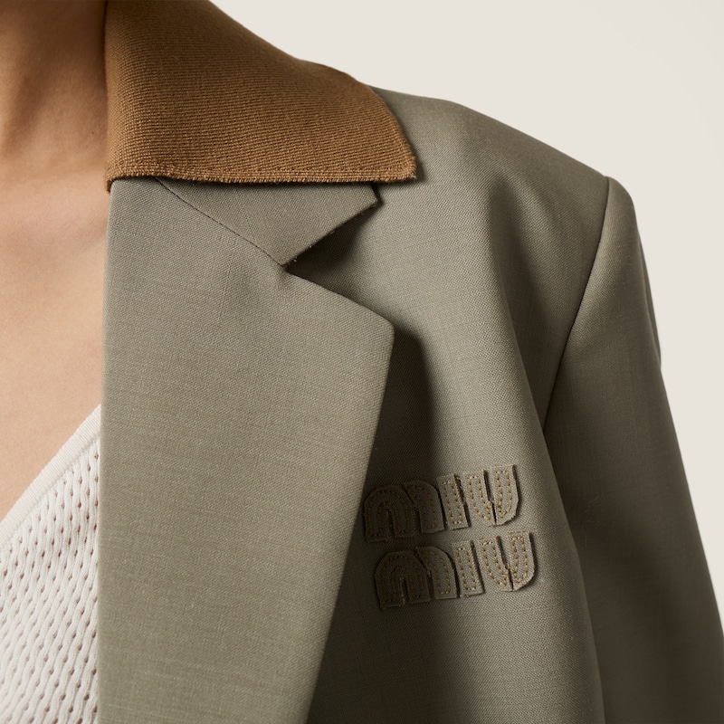 Single-breasted kid mohair jacket